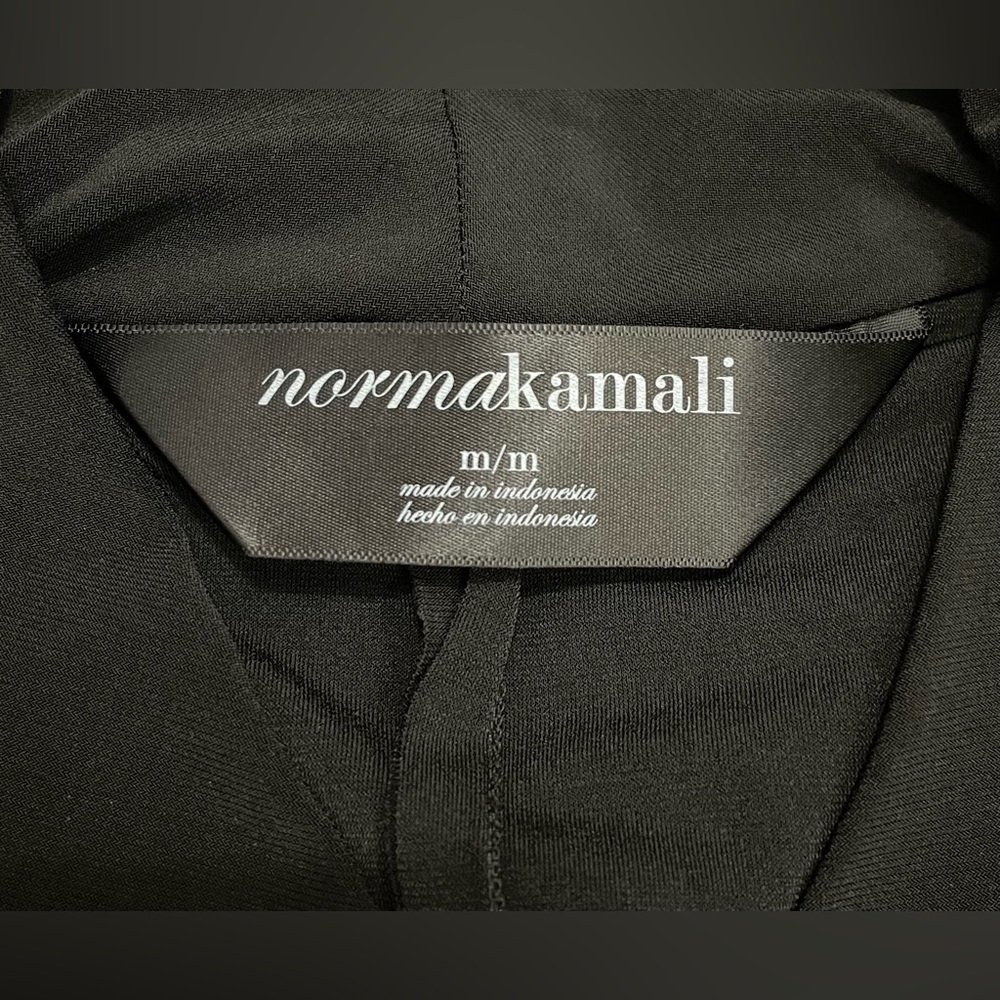 Norma Kamali Sleeveless Stretch Jersey Side Draped Black Dress Size Medium - Picture 6 of 8
